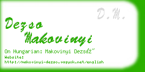 dezso makovinyi business card